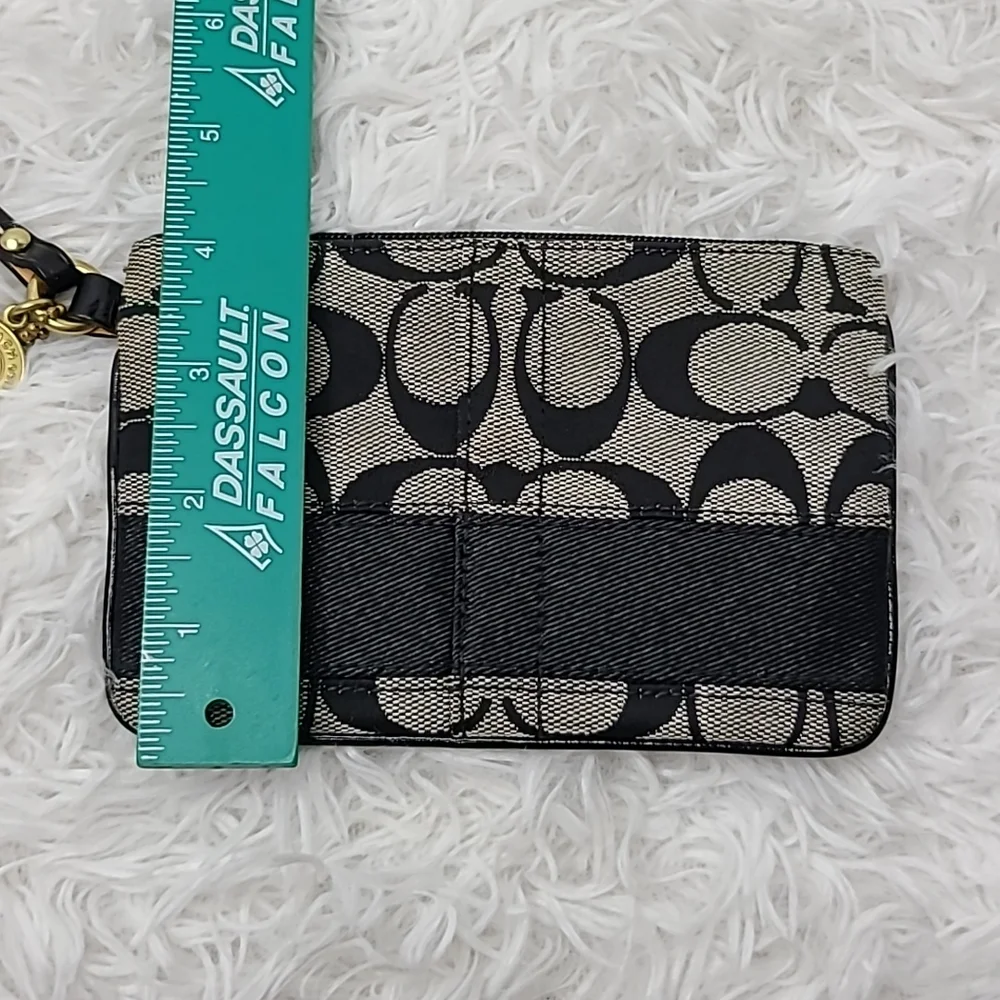Coach Black/Tan Wristlet